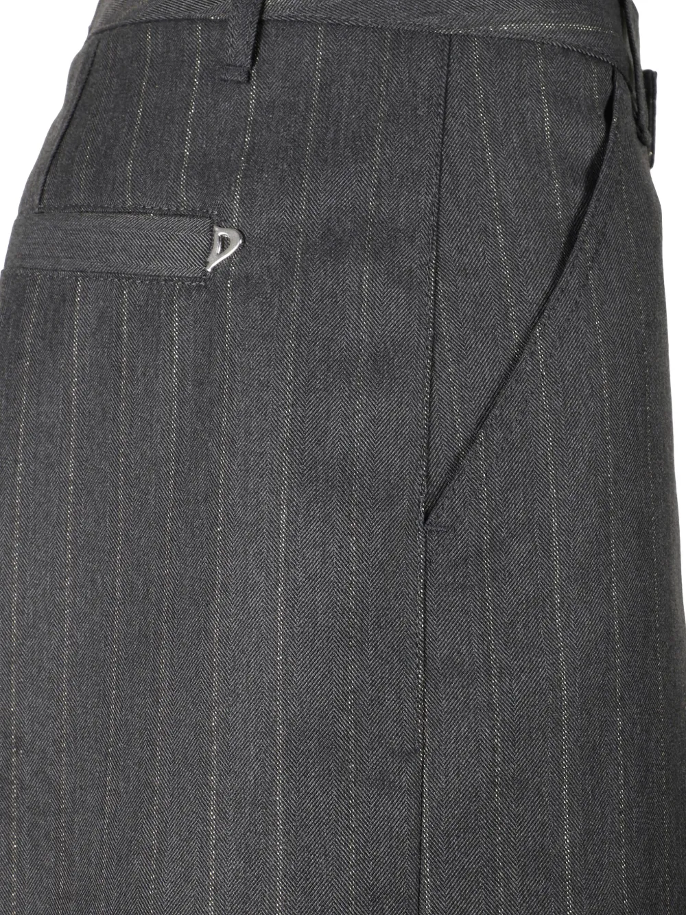Dondup Pinstripe Trousers In Gray