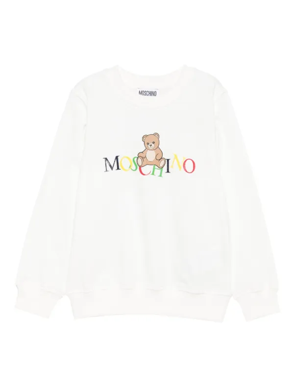 Moschino Kids teddy-print Sweatshirt White FARFETCH IN