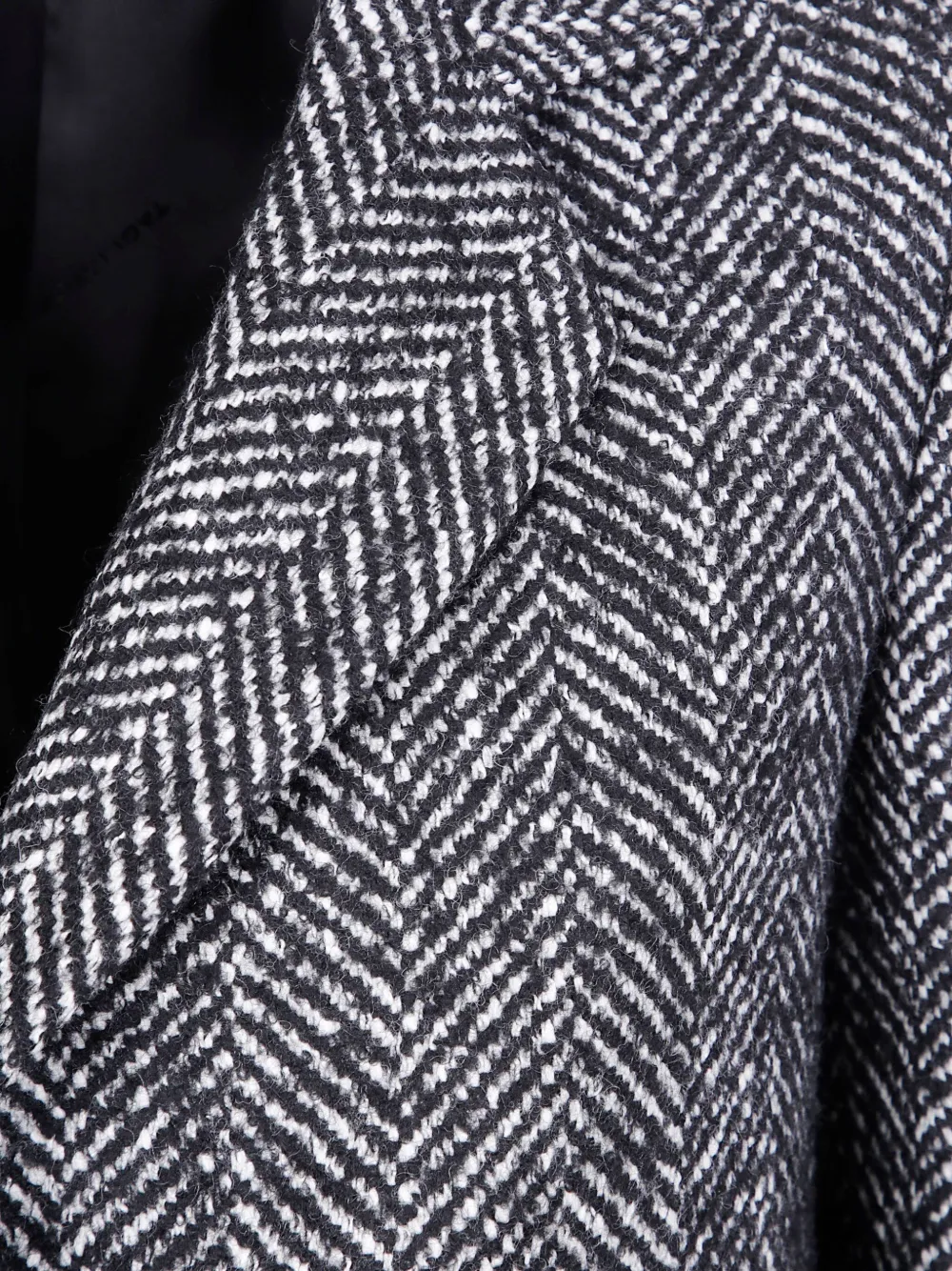 Tagliatore Herringbone Pattern Long Sleeve Coat In Gray