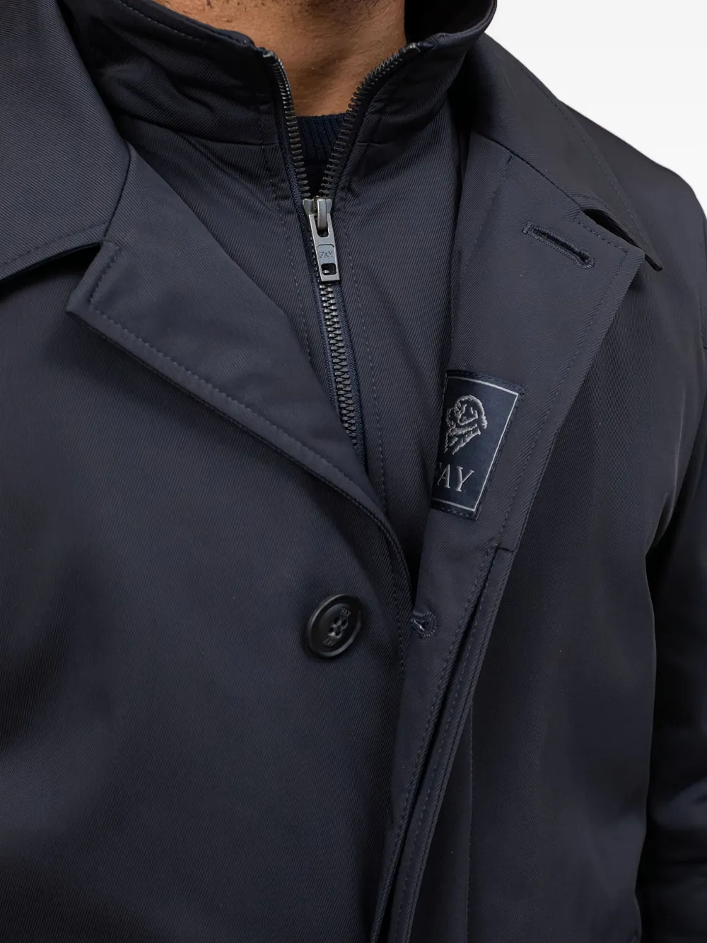 Fay Double-front Morning Coat With Padded Interior In Black