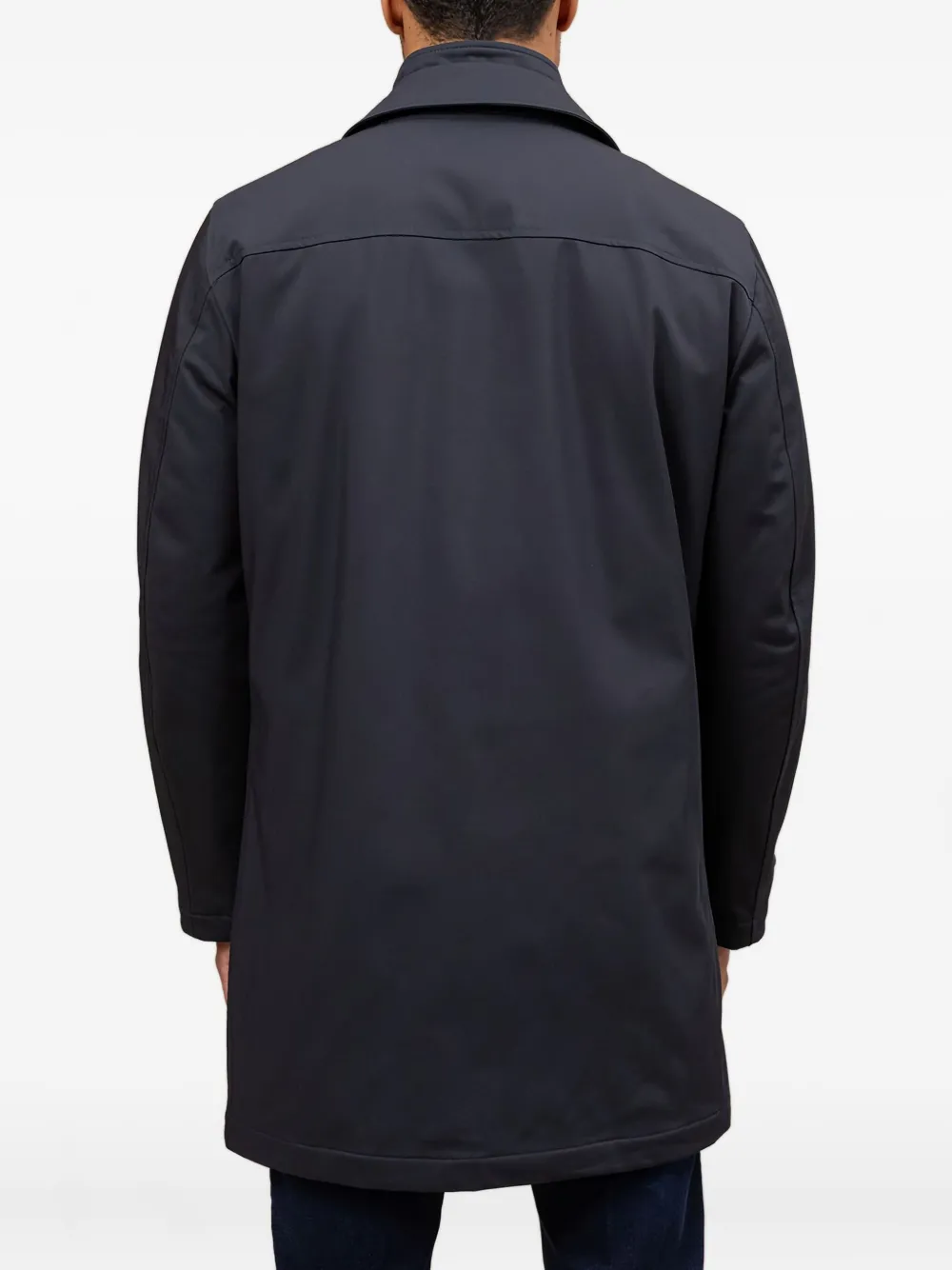 Fay Double-front Morning Coat With Padded Interior In Black