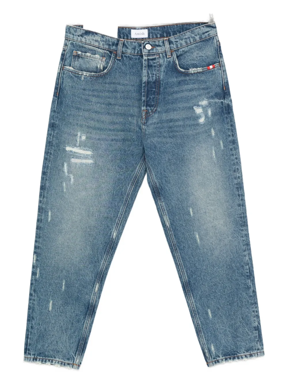 Amish Classic Blue Denim Jeans In Blue