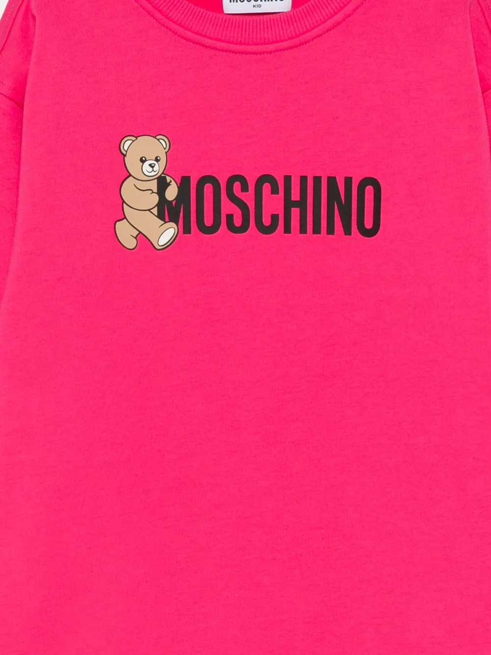 Moschino Kids teddy-print dress Roze