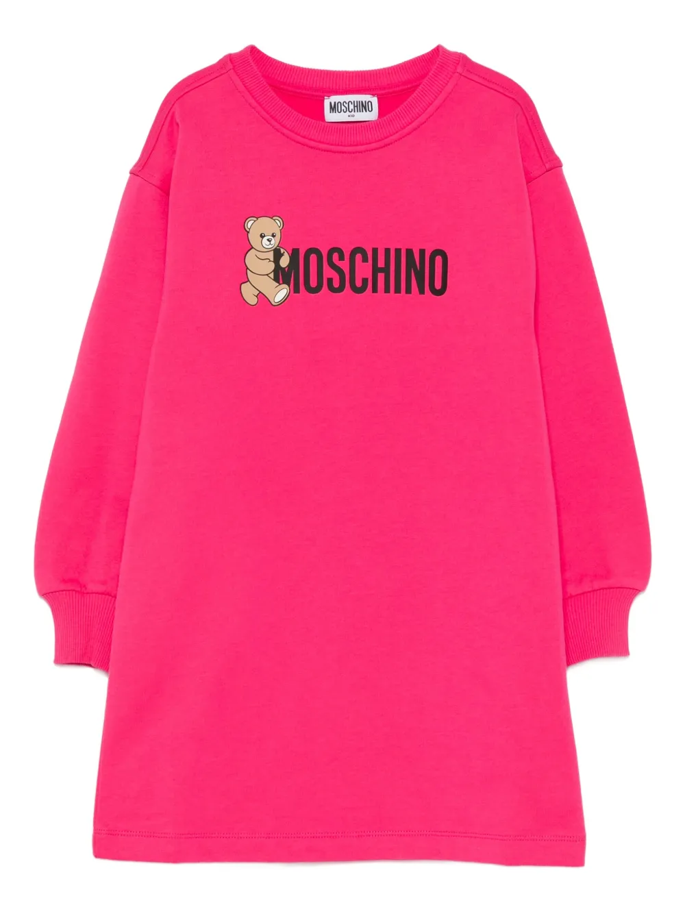 Moschino Kids teddy-print dress Roze