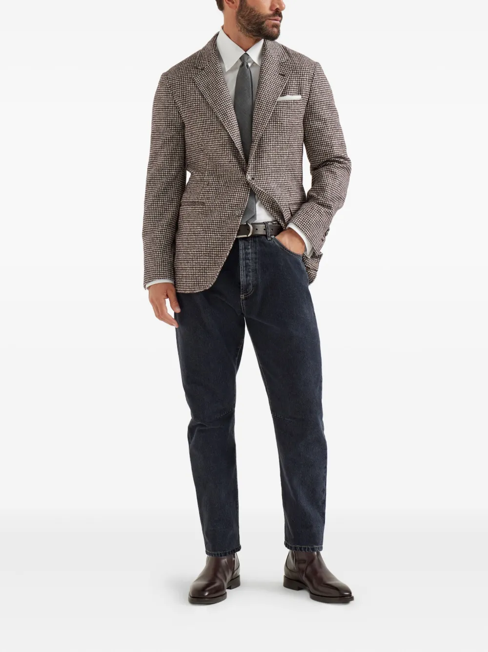 Brunello Cucinelli Leisure five-pocket logo jeans - Grijs