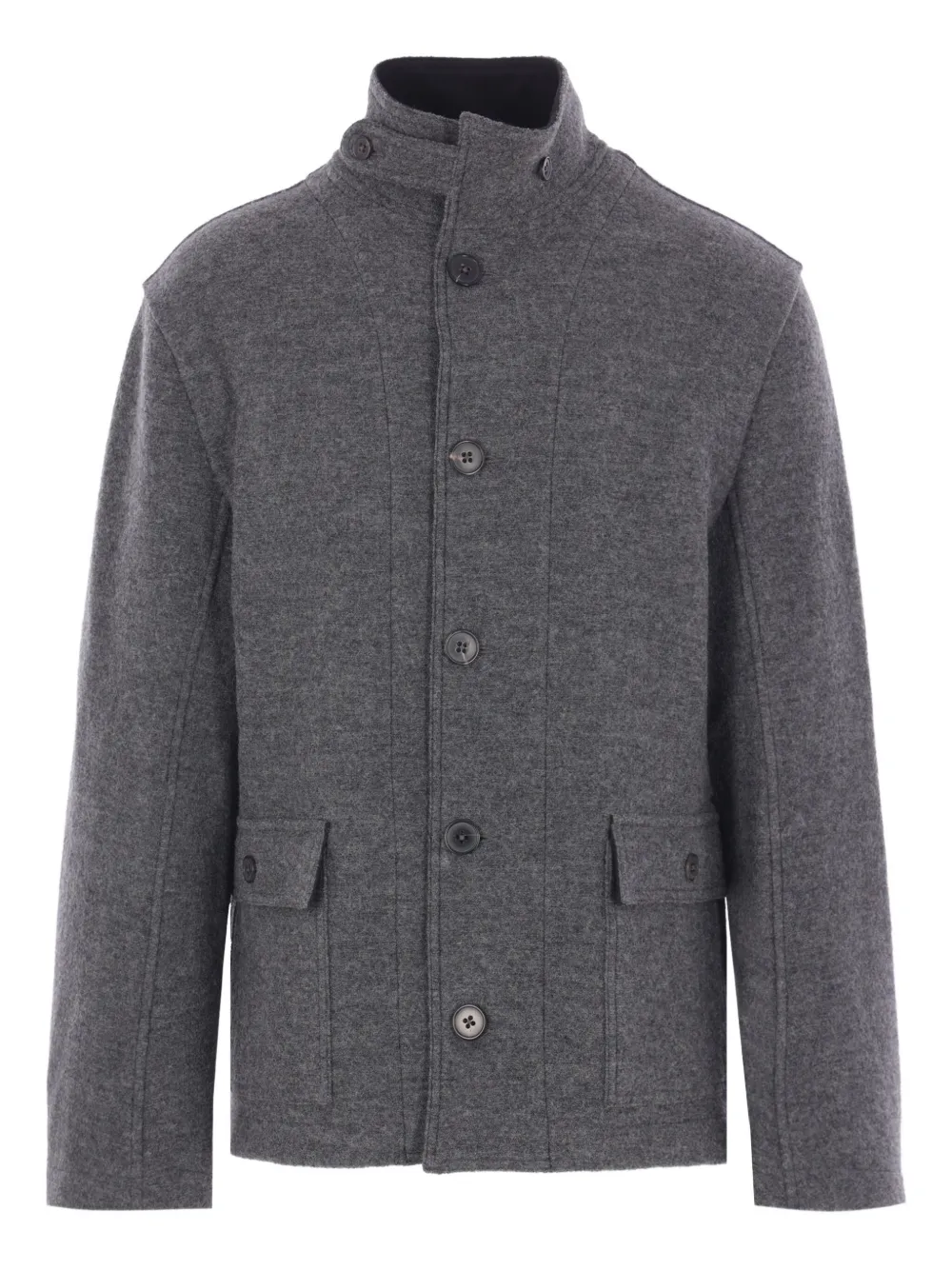 Diomene virgin-wool high-neck jacket | Grey | Image 1