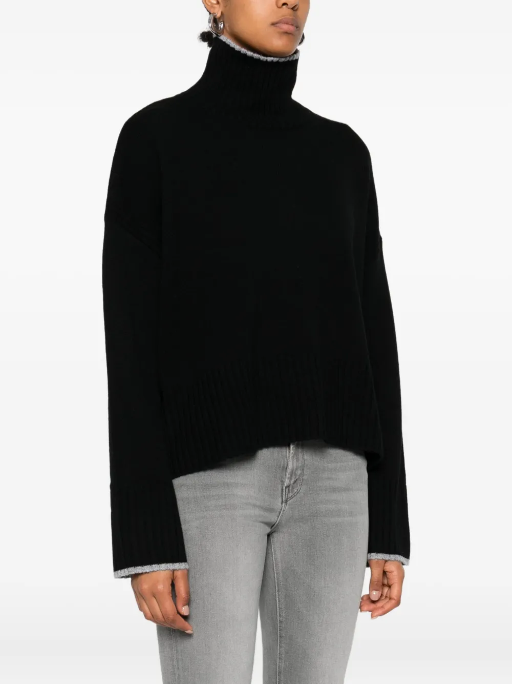 PINKO high-neck cropped sweater Zwart
