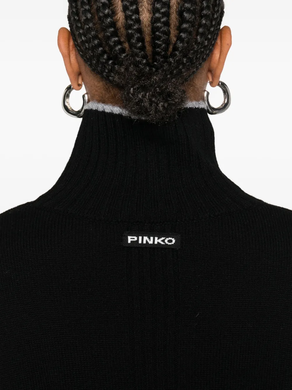 PINKO high-neck cropped sweater Zwart
