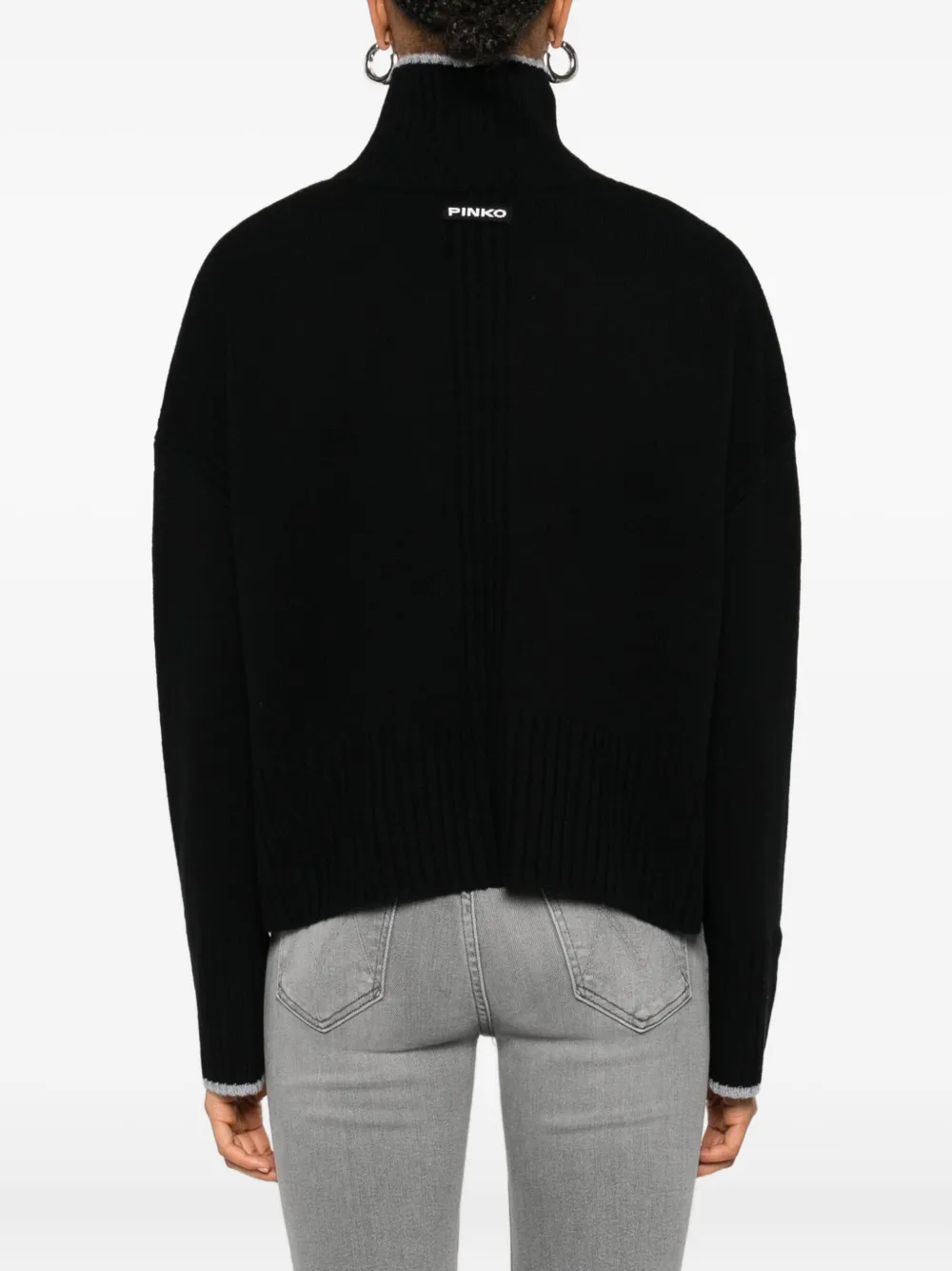 PINKO high-neck cropped sweater Zwart