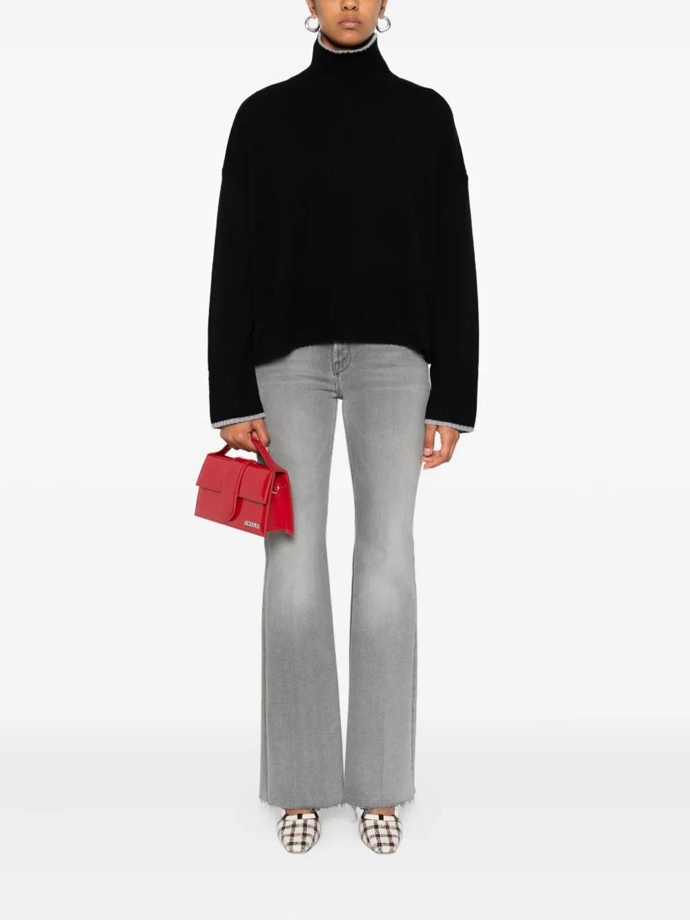 PINKO high-neck cropped sweater Zwart