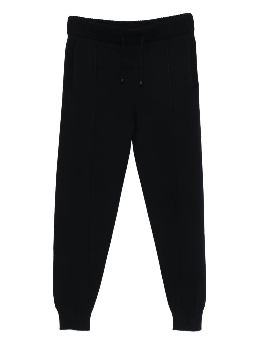Drumohr Wollen trainingsbroek met geribbelde manchetten Blauw