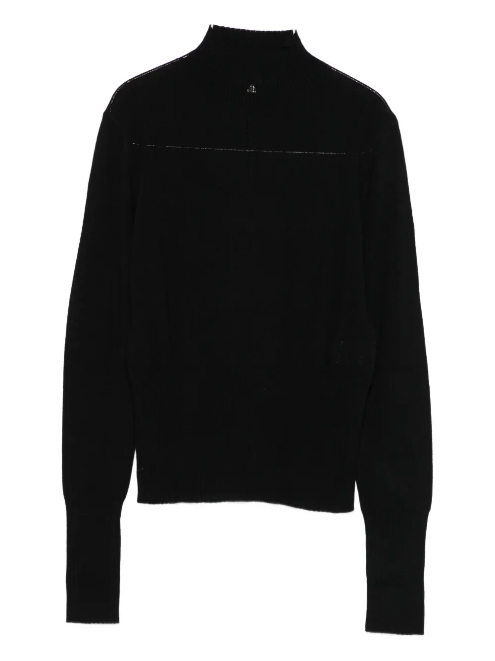 Patrizia Pepe High-neck Long-sleeve Sweater In Black