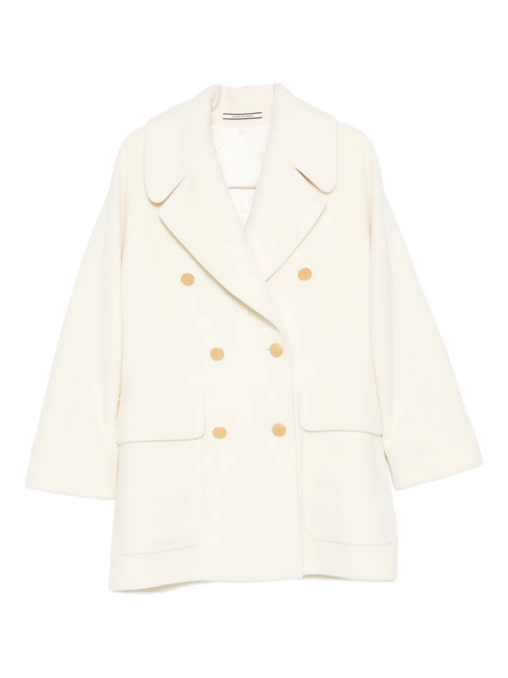 Tagliatore double-breasted patch-pocket coat Beige