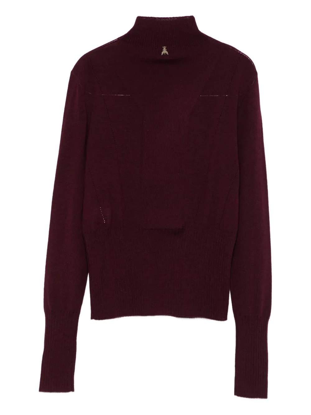 Patrizia Pepe High-neck Wool Sweater In Burgundy