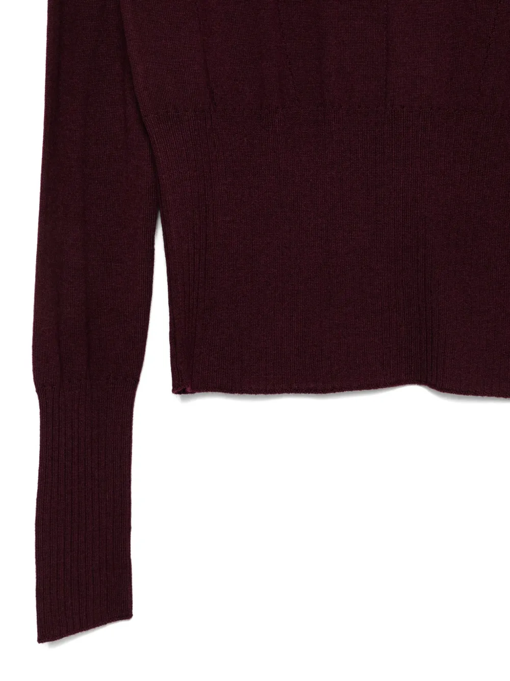 Patrizia Pepe High-neck Wool Sweater In Burgundy