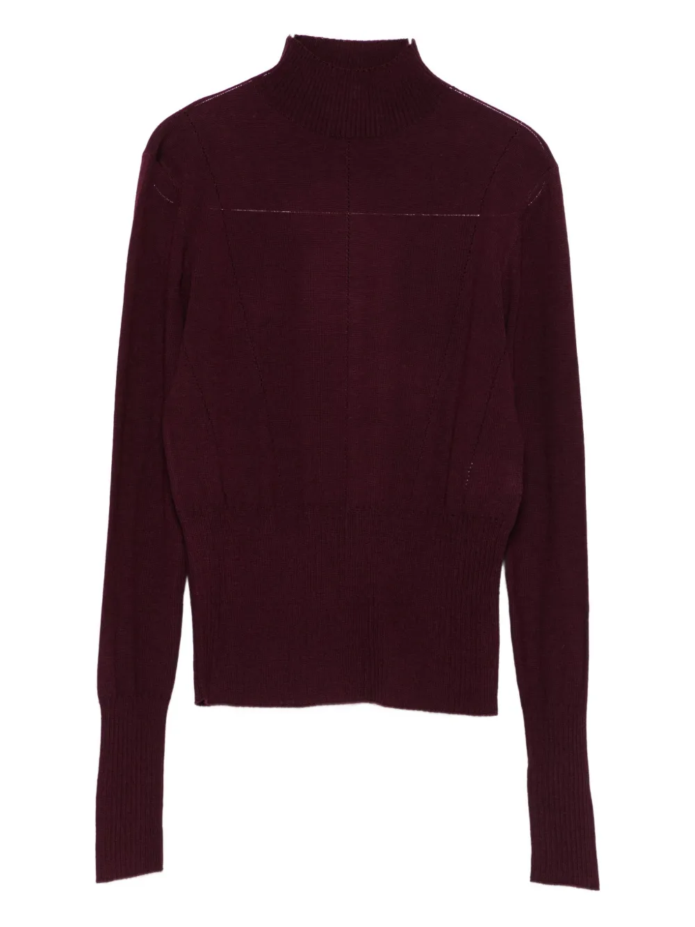 Patrizia Pepe High-neck Wool Sweater In Red