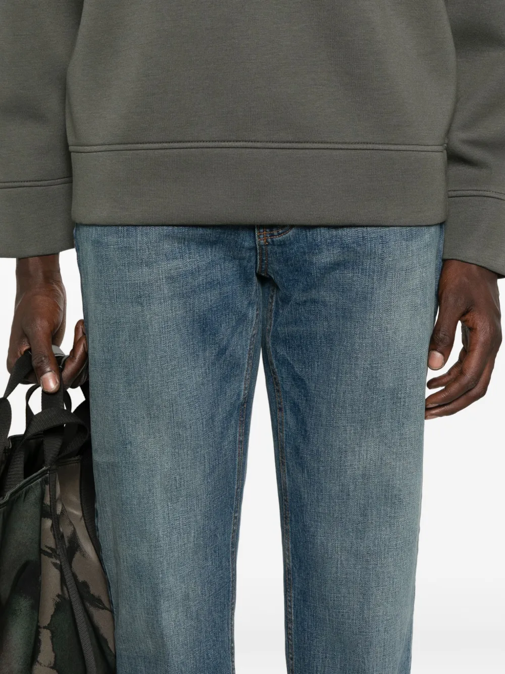 Emporio Armani cotton-ble3nd denim jeans Blauw