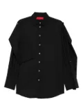 THELATEST button-fastening draped-sleeve shirt - Black