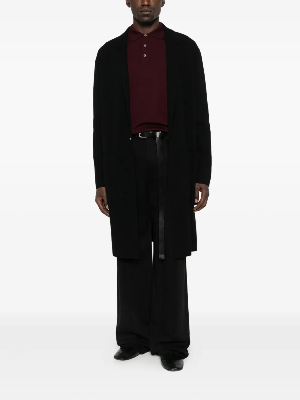 Tagliatore V-neck wool coat Zwart