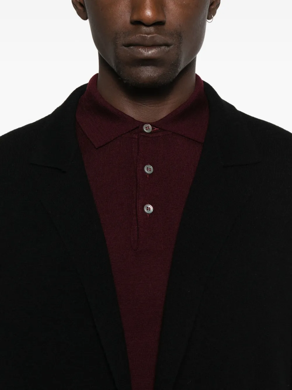 Tagliatore V-neck wool coat Zwart