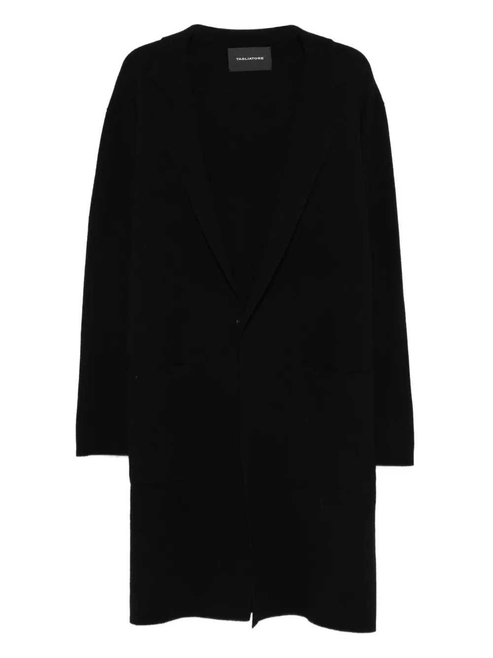 Tagliatore V-neck wool coat Zwart