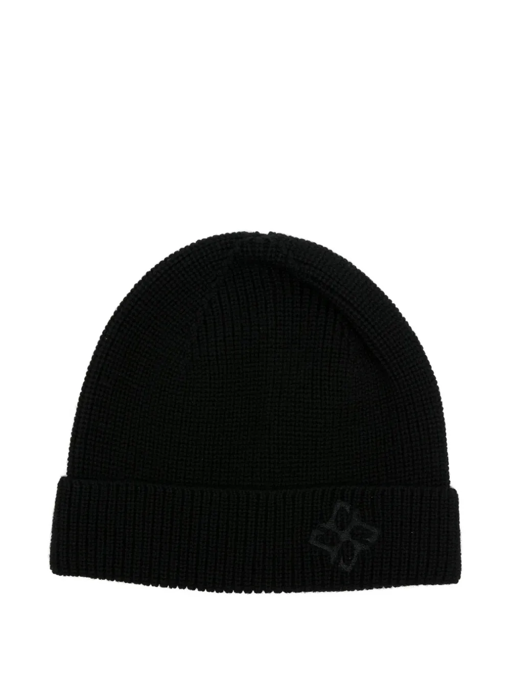 Tagliatore embroidered ribbed beanie Zwart