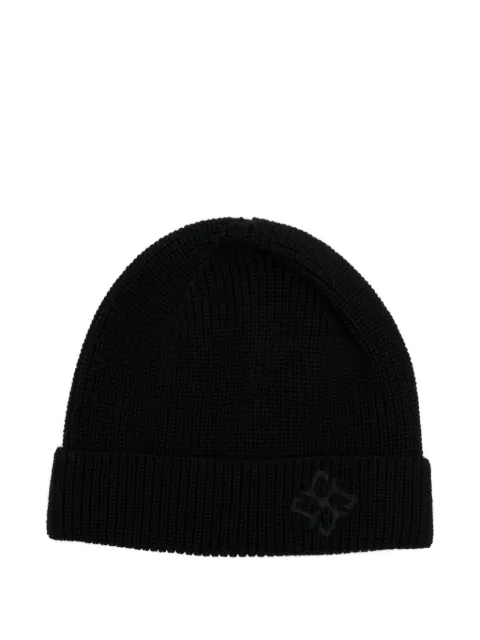 Tagliatore embroidered ribbed beanie
