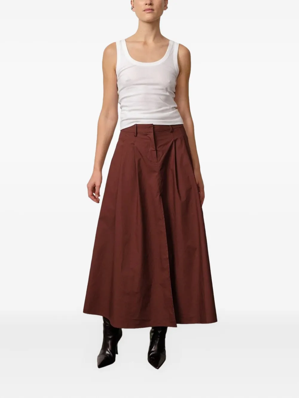 HERSKIND pleated-front skirt - Bruin