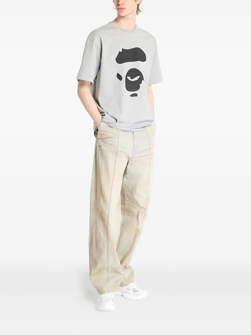 A BATHING APE T-shirt met print Grijs
