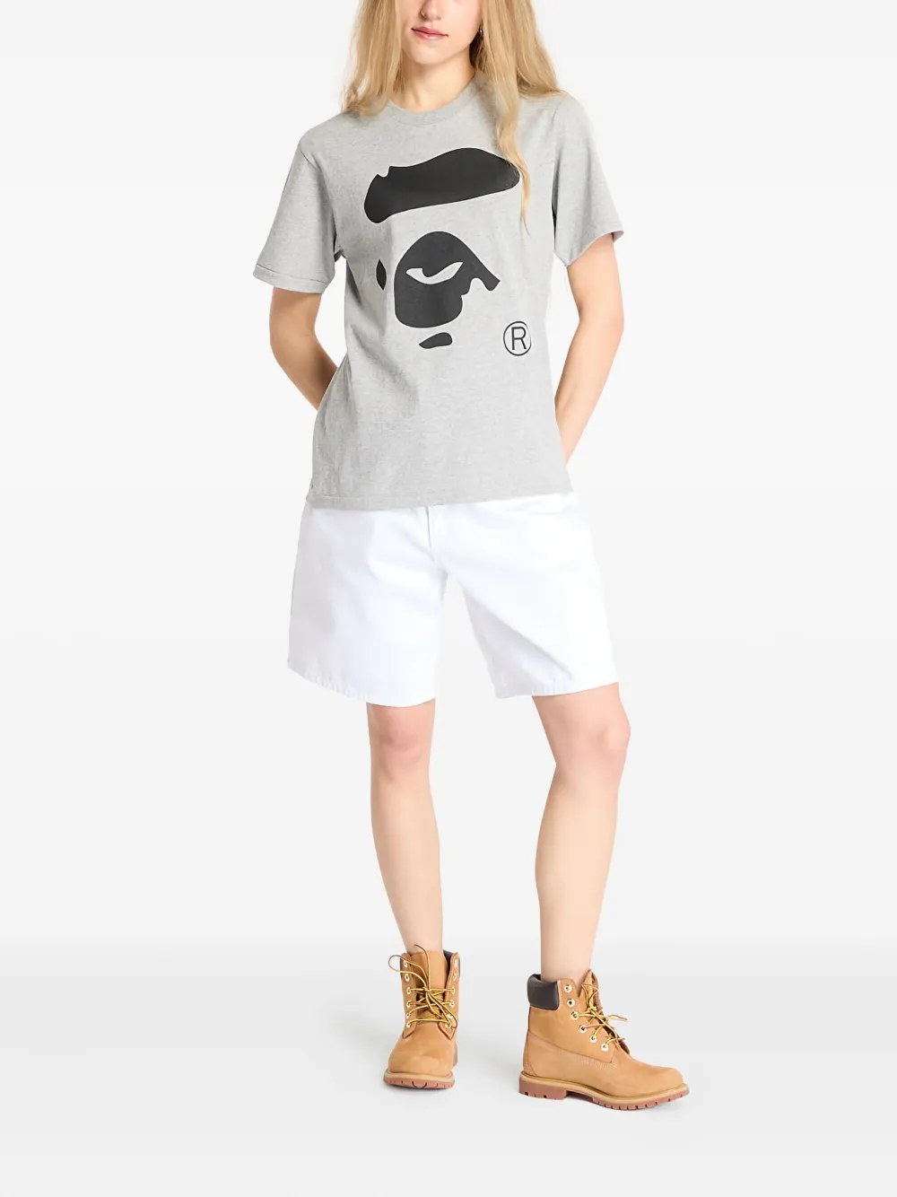 A BATHING APE T-shirt met print Grijs