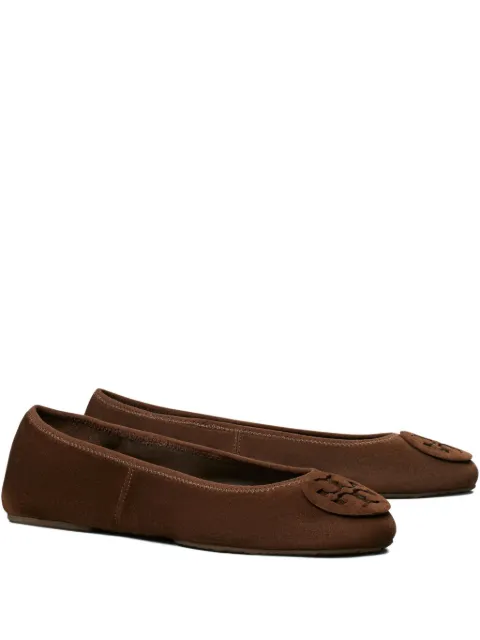 Tory Burch logo-embellished suede ballet flats