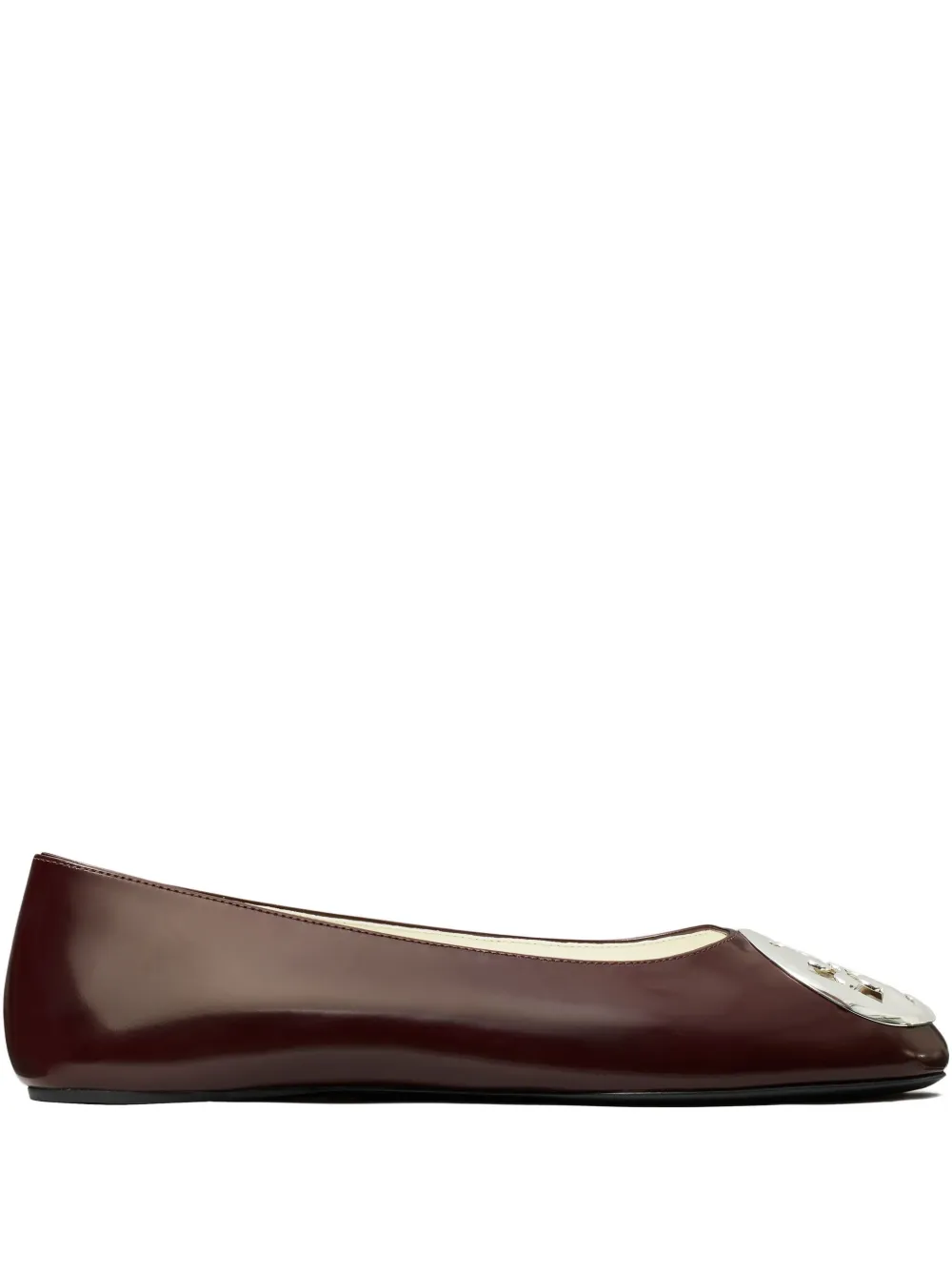 Tory Burch logo-plaque ballet flats Brown
