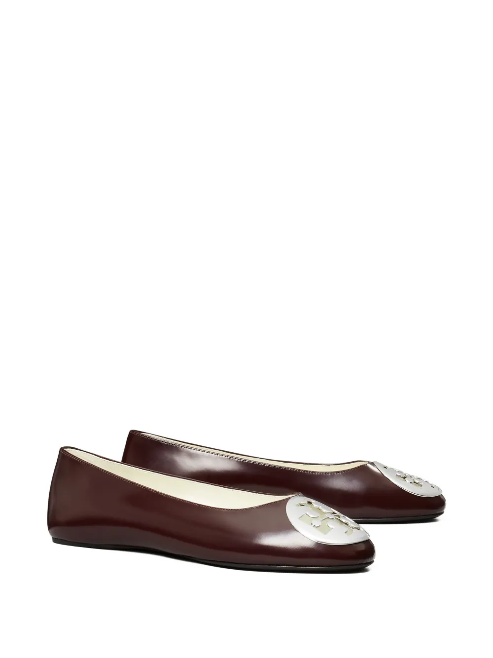 Tory Burch Ballerina's met logoplakkaat - Bruin