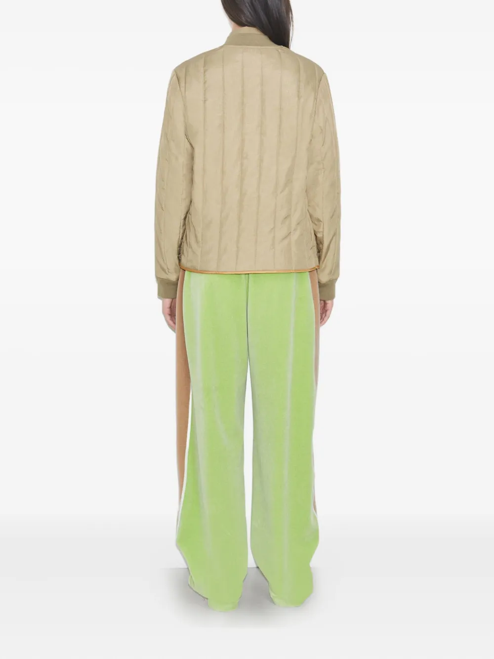 Tory Burch Quilted Nylon Jacket In Green
