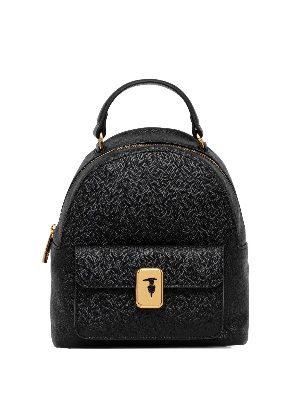 Trussardi Logo-plaque Backpack In Black