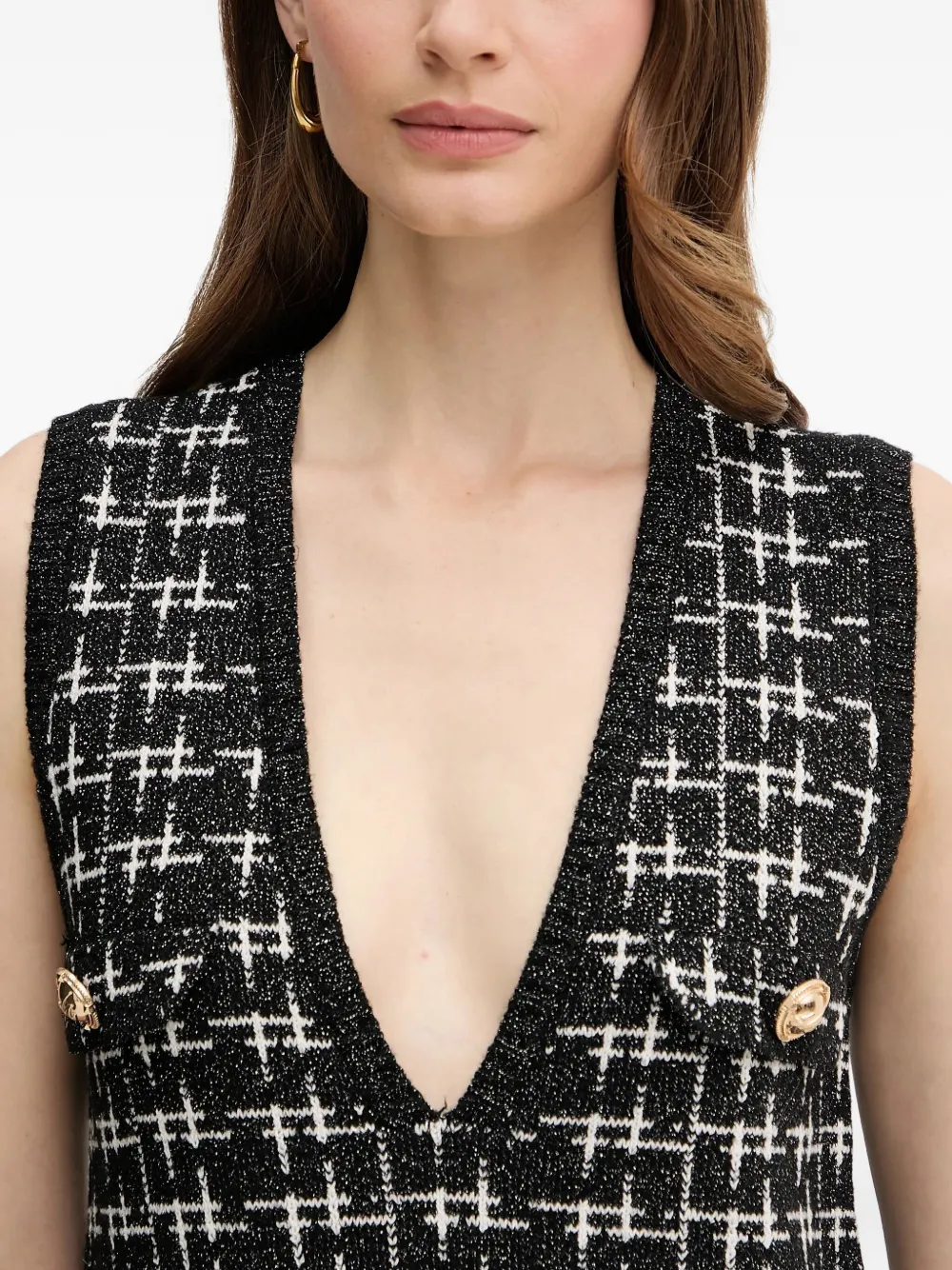 Silvian Heach Tweed Mini Dress In Black