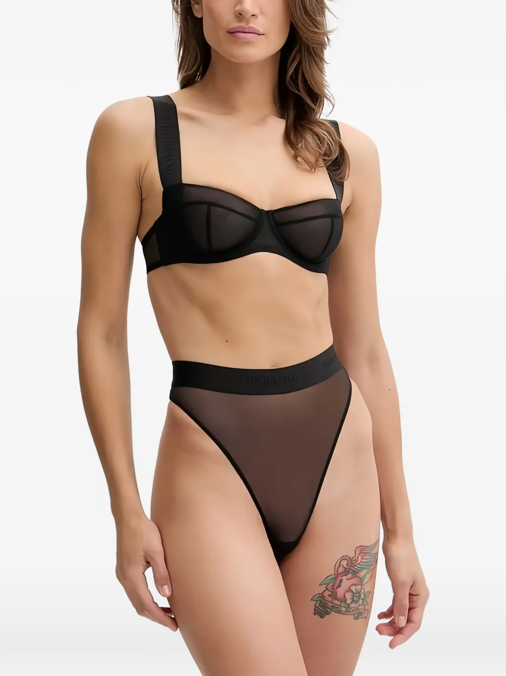 Zhilyova BH mit Logo-Riemen - Schwarz