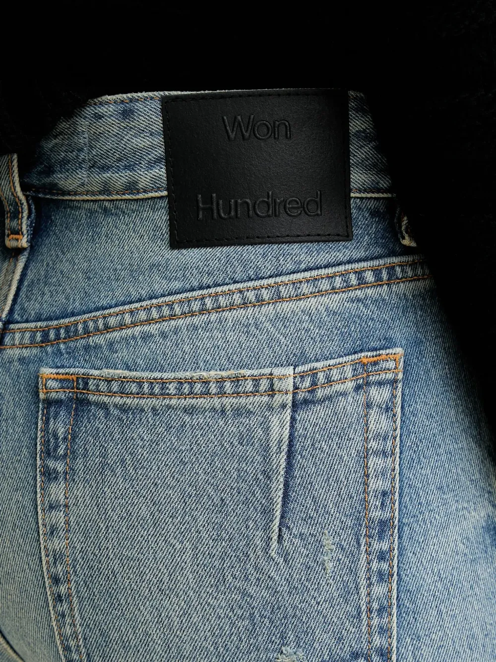 Won Hundred Jeans met logopatch Blauw