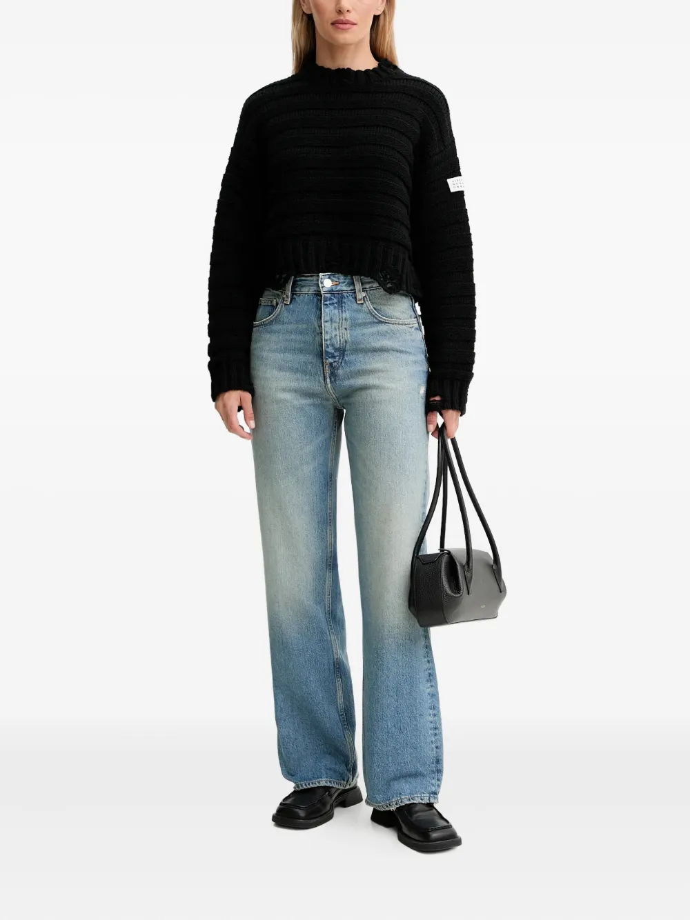 Won Hundred Jeans met logopatch - Blauw