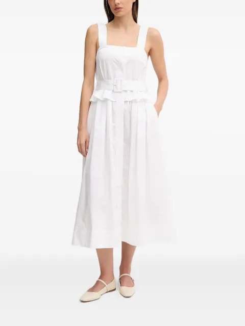 Pedro Del Hierro belted-waist square-neck midi dress