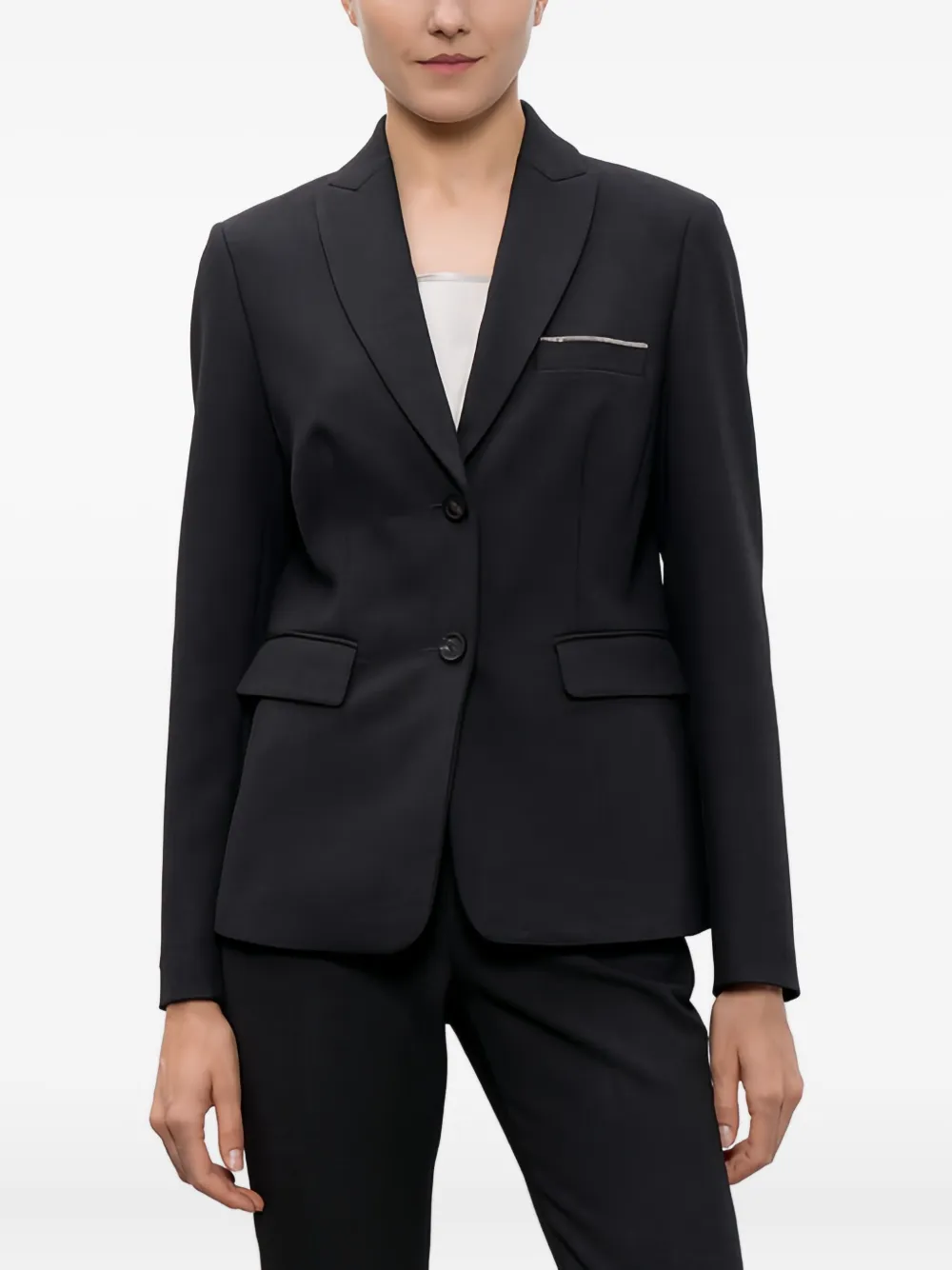 Peserico Pocket Blazer In Black