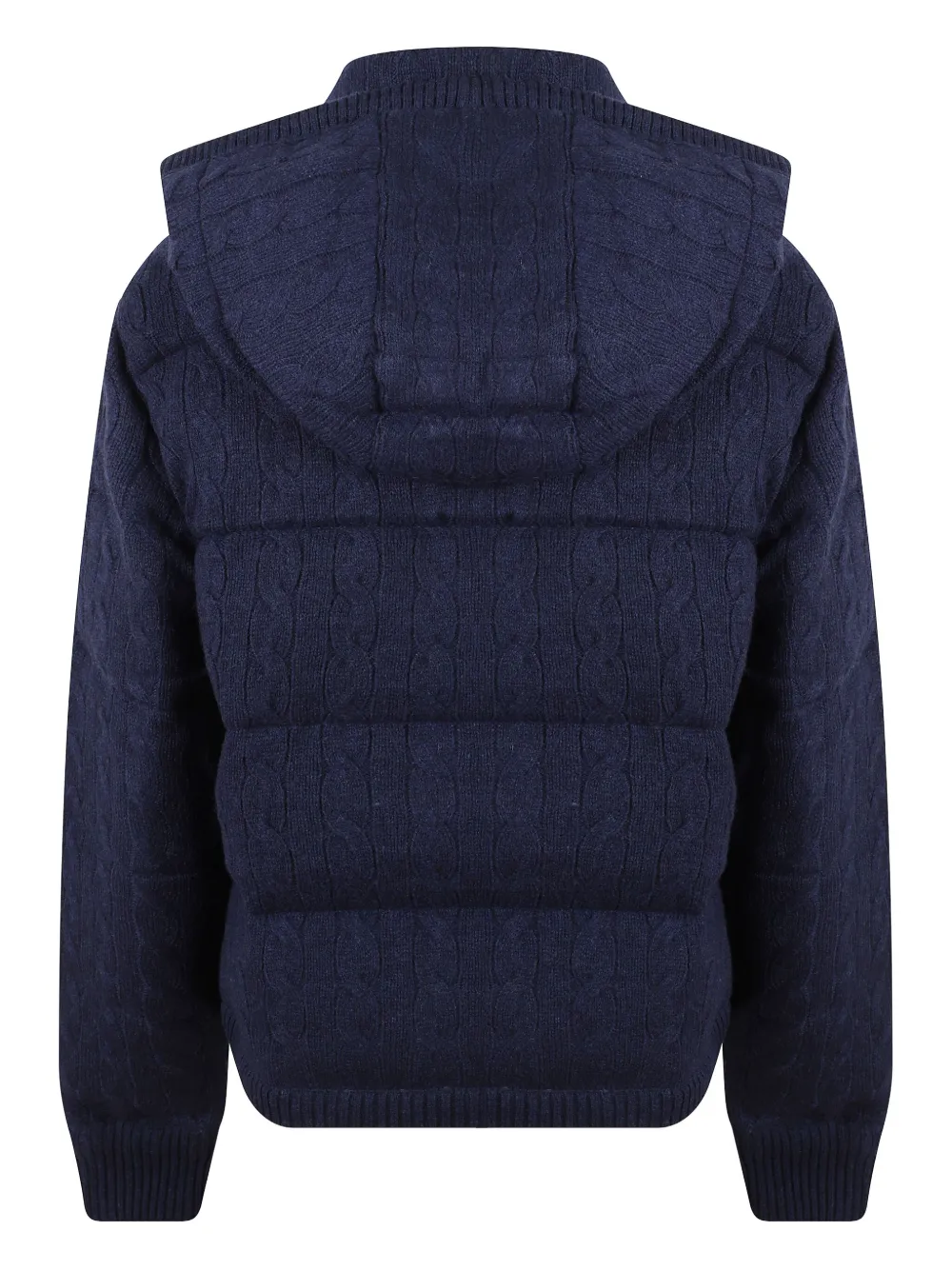 Polo Ralph Lauren Cable-knit Wool-cashmere Quilted Jacket In Blue