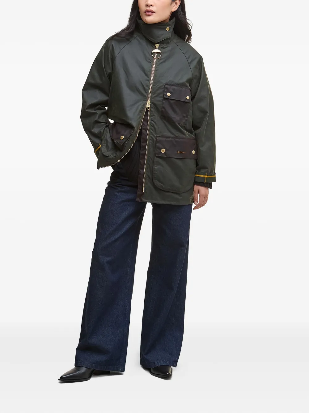 Barbour Jack met ribfluwelen kraag - Groen
