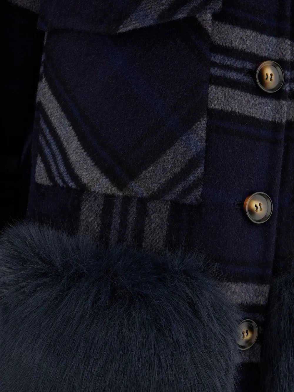 Ava Adore Embroidered Wool And Polyester Coat In Blue