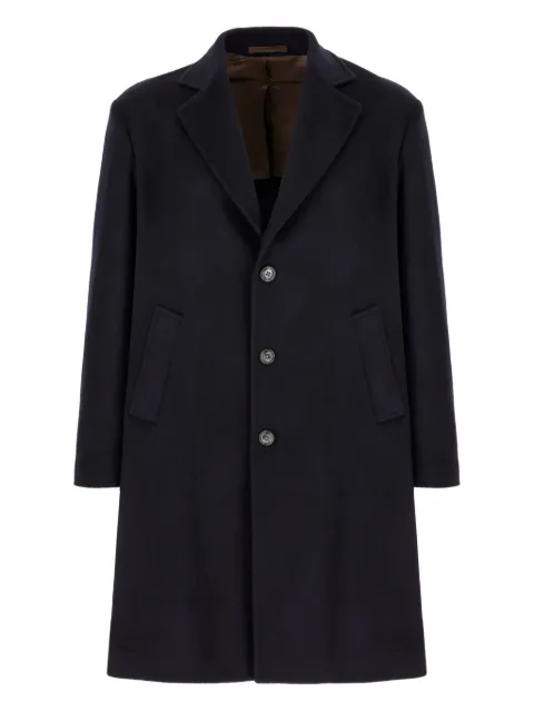 Barba button-fastening wool single-breasted coat