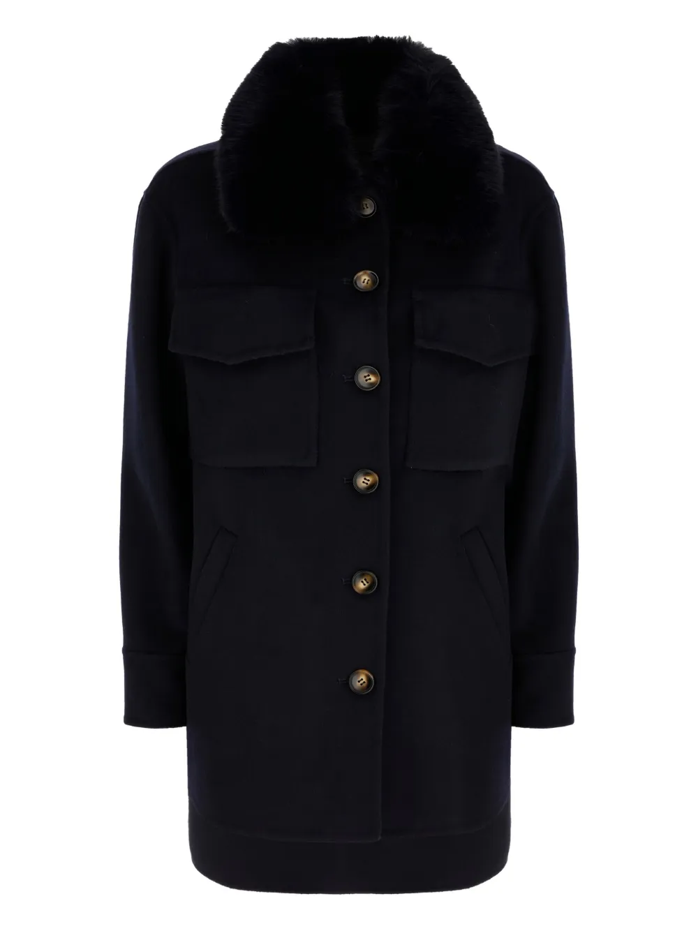 Ava Adore Buttoned-up Single-breasted Coat In Blue