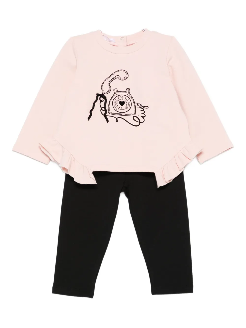 Liu •jo Telephone-print Trouser Set In Black