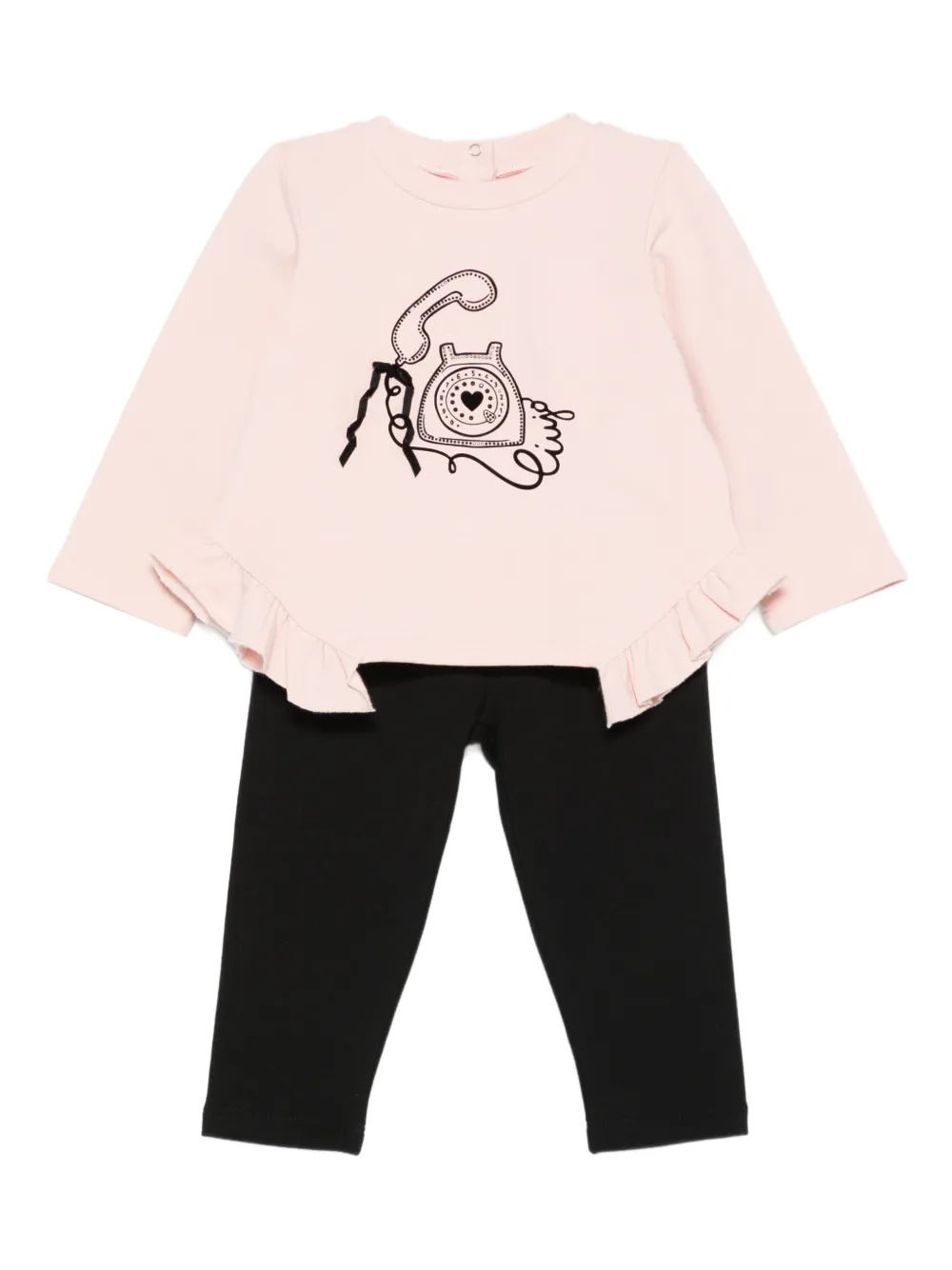 Liu Jo Kids telephone-print trouser set | Black | Image 1