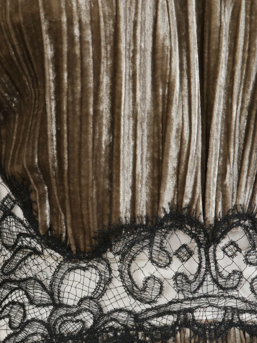 Costarellos Senna Lace-detail Pleated Maxi Dress In Brown