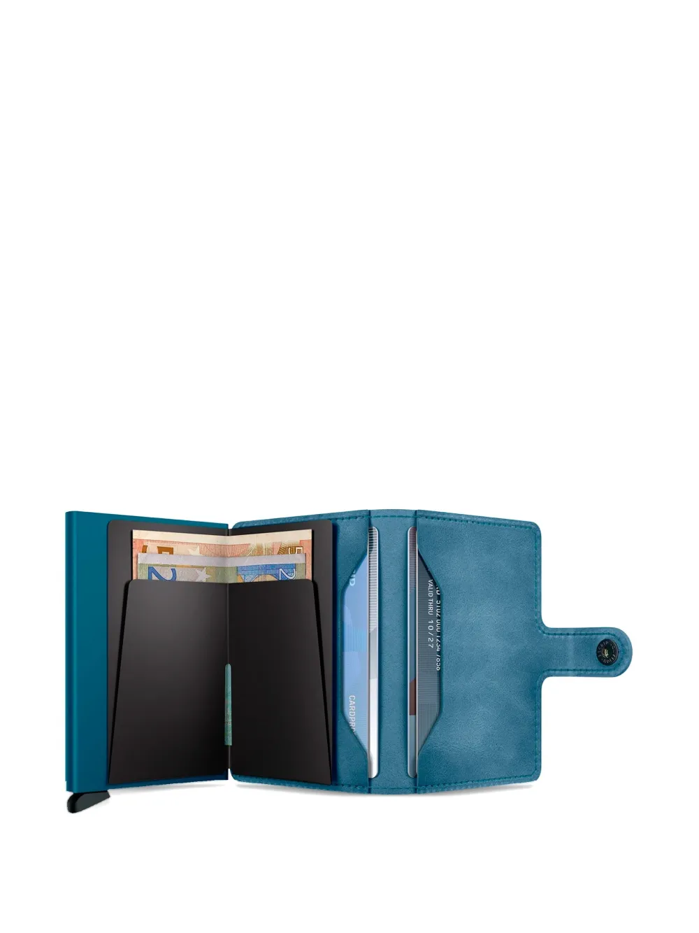 Secrid Leren portemonnee met drukknoop Blauw